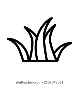 grass Vector Line Icon Design