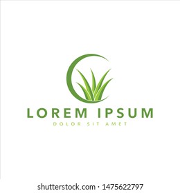 grass vector logo design template