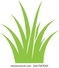 Logotipo De Vector De Hierba Sobre Fondo Blanco – Diseño De Naturaleza Mínima