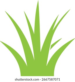Logotipo De Vector De Hierba Sobre Fondo Blanco – Diseño De Naturaleza Mínima