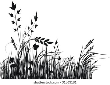 Grass vector silhouette