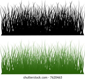 grass, vector silhouette, isolated on white background