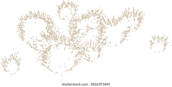 Grass and vegetation texture with dense messy shrubs in hand drawn sketch style