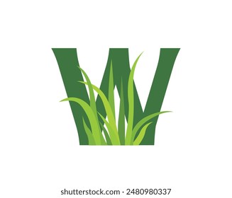 Grass W Green Vector Logo