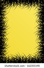 Grass wild detailed landscape silhouette illustration background vector