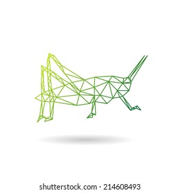 Grasshopper abstract isolated on a white backgrounds, vector illustration