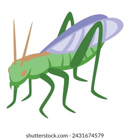 Grasshopper animal icon isometric vector. Cute insect. Funny cheerful