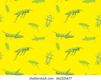 Grasshopper Cartoon Seamless Wallpaper