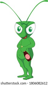 Grasshopper Cartoon vector art and illustration