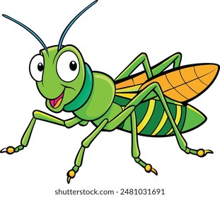 Grasshopper cartoon vector illustration design