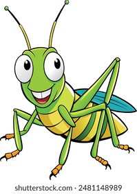 Grasshopper cartoon vector illustration design