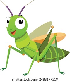 Grasshopper cartoon vector illustration design