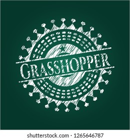 Grasshopper chalk emblem written on a blackboard