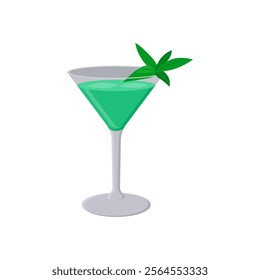 Grasshopper Cocktail, Cocktails Vector illustration, Isolated