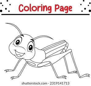 grasshopper coloring page for children