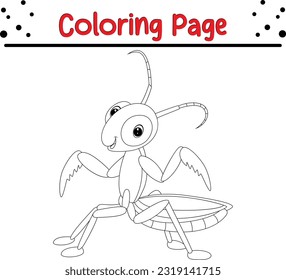 grasshopper coloring page for children