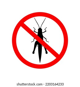 Grasshopper Control Sign or Grasshopper Control Icon On White Background. Grasshopper pest control icon for insect control related design.