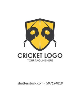 Grasshopper, cricket insect logo