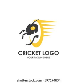 Grasshopper, cricket insect logo