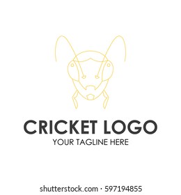 Grasshopper, cricket insect logo