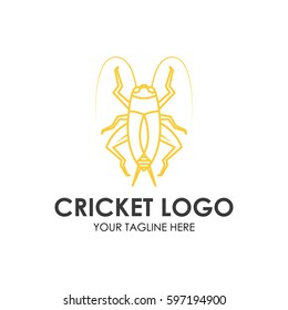 Grasshopper, cricket insect logo