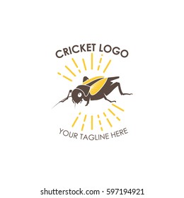 Grasshopper, cricket insect logo