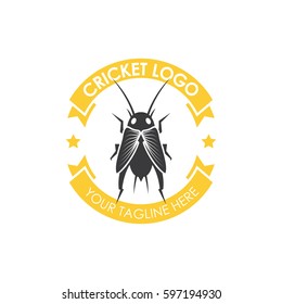 Grasshopper, cricket insect logo