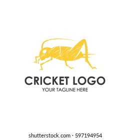 Grasshopper, cricket insect logo