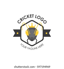 Grasshopper, cricket insect logo
