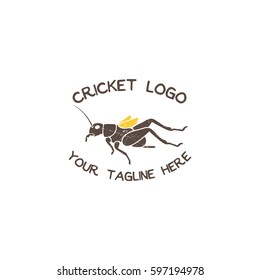 Grasshopper, cricket insect logo