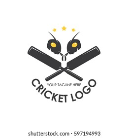 Grasshopper, cricket insect logo
