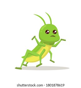 Grasshopper cute mascot insect design illustration