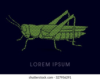 Grasshopper, designed using line triangle pattern graphic vector.