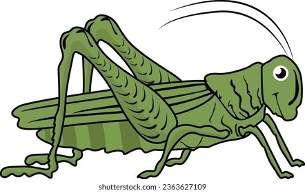 Grasshopper designed using lines. A Bug art illustration.