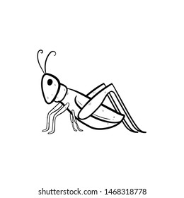 Grasshopper doodle hand drawing vector 