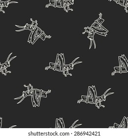 grasshopper doodle seamless pattern background