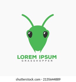 Grasshopper Face Vector Insect Green Icon Logo Design