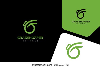 Grasshopper fitness modern logo vector