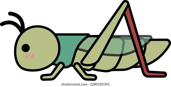 grasshopper flat colored vector illustration