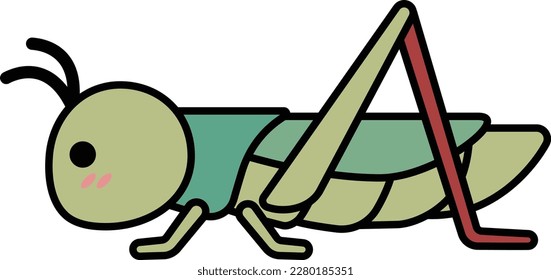 grasshopper flat colored vector illustration
