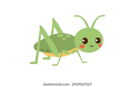 Grasshopper flat icon. You can be used grasshopper icon print cartoon flat style isolate on white background , promotional materials,flayer , banner, children book , sticker