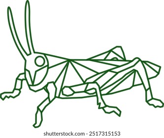 Saltamontes, diseño geométrico. Saltamontes de Vector geométrico