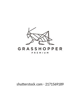 Grasshopper geometric polygonal logo vector icon design template