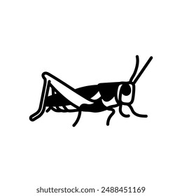 Grasshopper Glyph Icon, Vector illustration