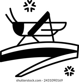 Grasshopper glyph and line vector illustration