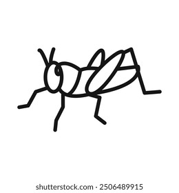 Grasshopper icon (2) Black line art vector logo