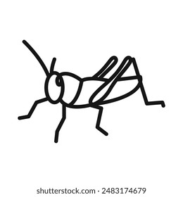 Grasshopper icon Black line art vector