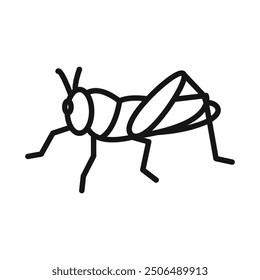 Grasshopper icon Black line art vector logo