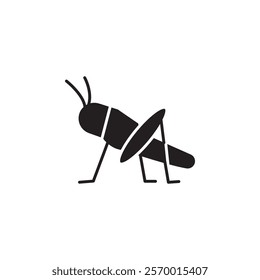 Grasshopper icon black and white vector outline sign