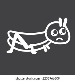 Grasshopper icon, insect line icon symbol vector